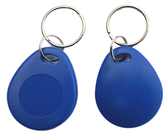 Mifare 1K RFID Nøkkelbrikke i blå plast med nøkkelring
